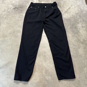 Ralph Lauren Pants Womens Size 12 Black Cotton High Rise Basic Minimalist‎